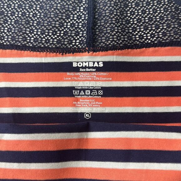 Bombas Modal Striped Lace Trimmed Hipster Underwear Sz‎ XL - Picture 4 of 5